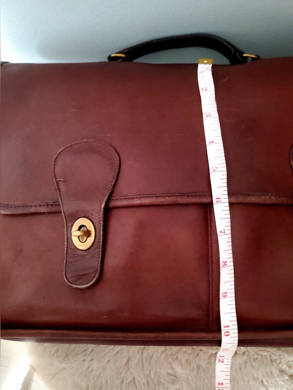 Vintage Coach USA Brown Leather Briefcase 059-0038 Turnlock Work Bag Classic - Picture 5 of 10